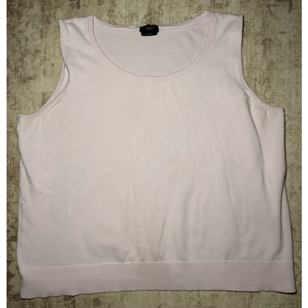 Talbots Pima Cotton Lilac Sleeveless Top 2X
